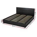 Artiss Bed Frame King Size LED Gas Lift Black LUMI - Image 3