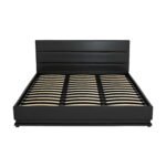 Artiss Bed Frame King Size LED Gas Lift Black LUMI - Image 4