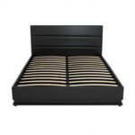 Artiss Bed Frame Queen Size LED Gas Lift Black LUMI - Image 3