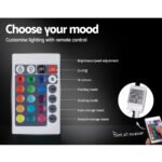 Artiss Bed Frame Queen Size LED Gas Lift Grey LUMI - Image 5