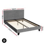 Artiss Bed Frame Double Size Grey NEO - Image 2