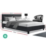 Artiss Bed Frame Queen Size Charcoal NEO - Image 2