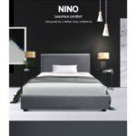 Artiss Bed Frame King Single Size Gas Lift Grey NINO - Image 3