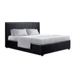 Artiss Bed Frame Queen Size Gas Lift Black NINO - Image 8