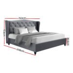 Artiss Bed Frame Double Size Grey PIER - Image 3
