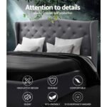 Artiss Bed Frame Double Size Grey PIER - Image 4