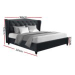 Artiss Bed Frame Queen Size Charcoal PIER - Image 3