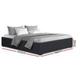 Artiss Bed Frame Double Size Gas Lift Base Charcoal TOKI - Image 2