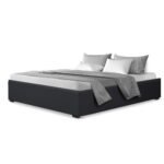 Artiss Bed Frame Queen Size Gas Lift Base Charcoal TOKI - Image 3