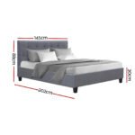 Artiss Bed Frame Double Size Grey VANKE - Image 3