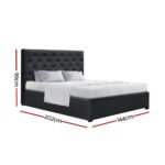 Artiss Bed Frame Double Size Gas Lift Charcoal VILA - Image 2