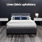 Artiss Bed Frame Double Size Gas Lift Charcoal VILA - Image 5