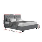 Artiss Bed Frame Double Size Gas Lift Grey VILA - Image 2