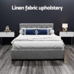 Artiss Bed Frame Double Size Gas Lift Grey VILA - Image 5