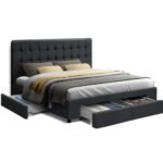 Artiss Bed Frame Double Size with 4 Drawers Grey AVIO - Image 8