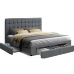 Artiss Bed Frame Queen Size with 4 Drawers Grey AVIO - Image 8