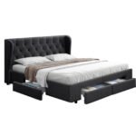Artiss Bed Frame Queen Size with 4 Drawers Charcoal MILA - Image 8