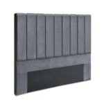 Artiss Bed Head Headboard Queen Velvet - VELA Grey - Image 8