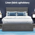 Artiss Bed Frame Double Size Gas Lift Grey TIYO - Image 5