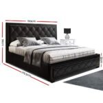 Artiss Bed Frame King Size Gas Lift Black TIYO - Image 2