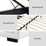 Artiss Bed Frame King Size Gas Lift White TIYO - Image 6