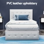 Artiss Bed Frame King Single Size Gas Lift White TIYO - Image 5