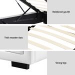 Artiss Bed Frame King Single Size Gas Lift White TIYO - Image 6