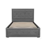 Artiss Bed Frame King Single Size Gas Lift Storage Mattress Base Wooden Grey - Image 3