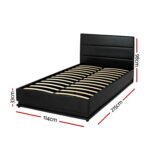 Artiss Bed Frame King Single Size LED Gas Lift Black LUMI - Image 3
