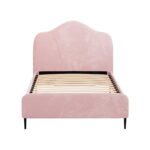 Artiss Bed Frame King Single Size Velvet Pink OLAN - Image 3