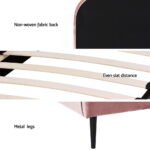 Artiss Bed Frame King Single Size Velvet Pink OLAN - Image 6
