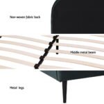 Artiss Bed Frame Queen Size Velvet Dark Green OLAN - Image 6