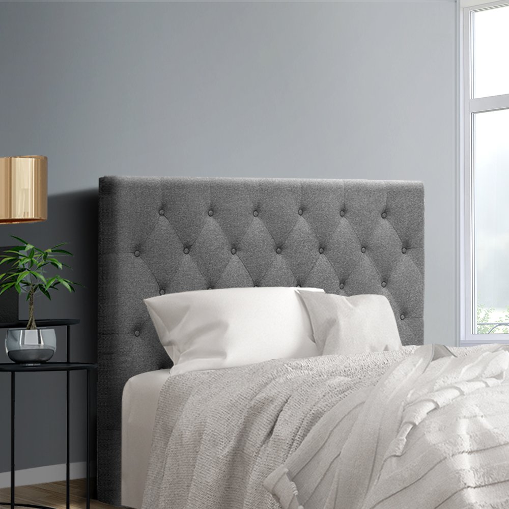 BFRAME-H-CAPPI-KS-GY-202502281400-00.jpg Artiss Bed Head Headboard King Single Size Fabric - CAPPI Grey - Image 1