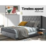 Artiss Bed Head Headboard King Single Size Fabric - CAPPI Grey - Image 6