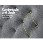 Artiss Bed Head Headboard Queen Size Fabric - CAPPI Grey - Image 4