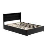 Artiss Bed Frame Double Size LED with 4 Drawers Black DUNN - Image 7