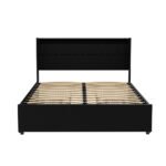 Artiss Bed Frame Double Size LED with 4 Drawers Black DUNN - Image 3