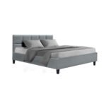 Artiss Bed Frame Queen Size Grey TINO - Image 8