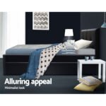 Artiss Bed Frame King Single Size Trundle Daybed Black - Image 4