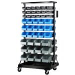 Giantz 90 Storage Bin Rack Stand Double-sided Wheels