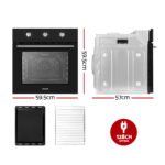 Devanti 60cm Electric Built In Wall Oven Stainless Steel - Image 2