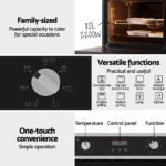 Devanti Electric Built In Wall Oven 80L Convection Grill Ovens Stainless Steel - Image 4