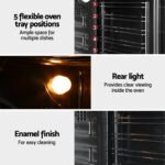 Devanti Electric Built In Wall Oven 80L Convection Grill Ovens Stainless Steel - Image 5