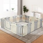 Keezi Baby Playpen 20 Panels Foldable Toddler Fence Safety Play Activity Centre - Image 8