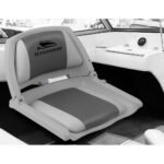 Seamanship 2X Folding Boat Seats Marine Seat Swivel Low Back 4cm Padding Grey - Image 3