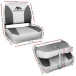 Seamanship 2X Folding Boat Seats Marine Swivel Low Back 13cm Padding Charcoal - Image 2