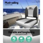 Seamanship 2X Folding Boat Seats Marine Swivel Low Back 13cm Padding Charcoal - Image 4