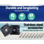 Seamanship 2X Folding Boat Seats Marine Seat Swivel High Back 12cm Padding Blue - Image 4