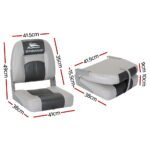 Seamanship 2X Folding Boat Seats Marine Swivel Low Back 10cm Padding Charcoal - Image 2