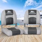 Seamanship 2X Folding Boat Seats Marine Swivel Low Back 10cm Padding Charcoal - Image 7